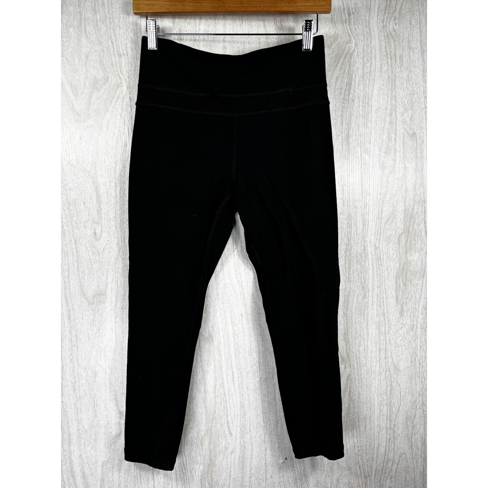 Athleta Luxe Mesh‎ 7/8 Leggings Women's M Black High Rise Yoga Workout Tight